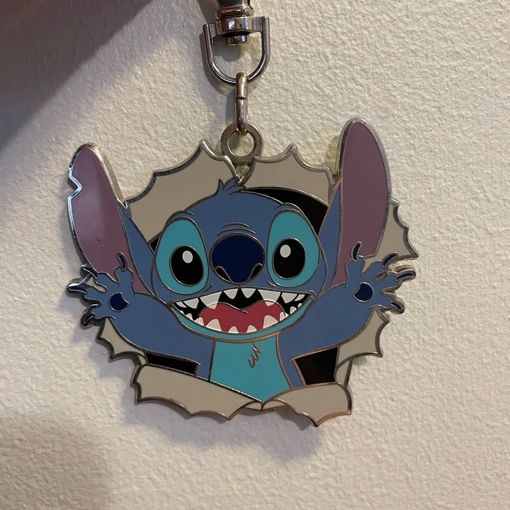 Disney Stitch Key Holder - Blue and Silver